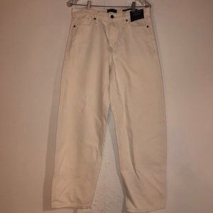 NWT Banana Republic High-Rise Barrel Taper Ecru Sz 28